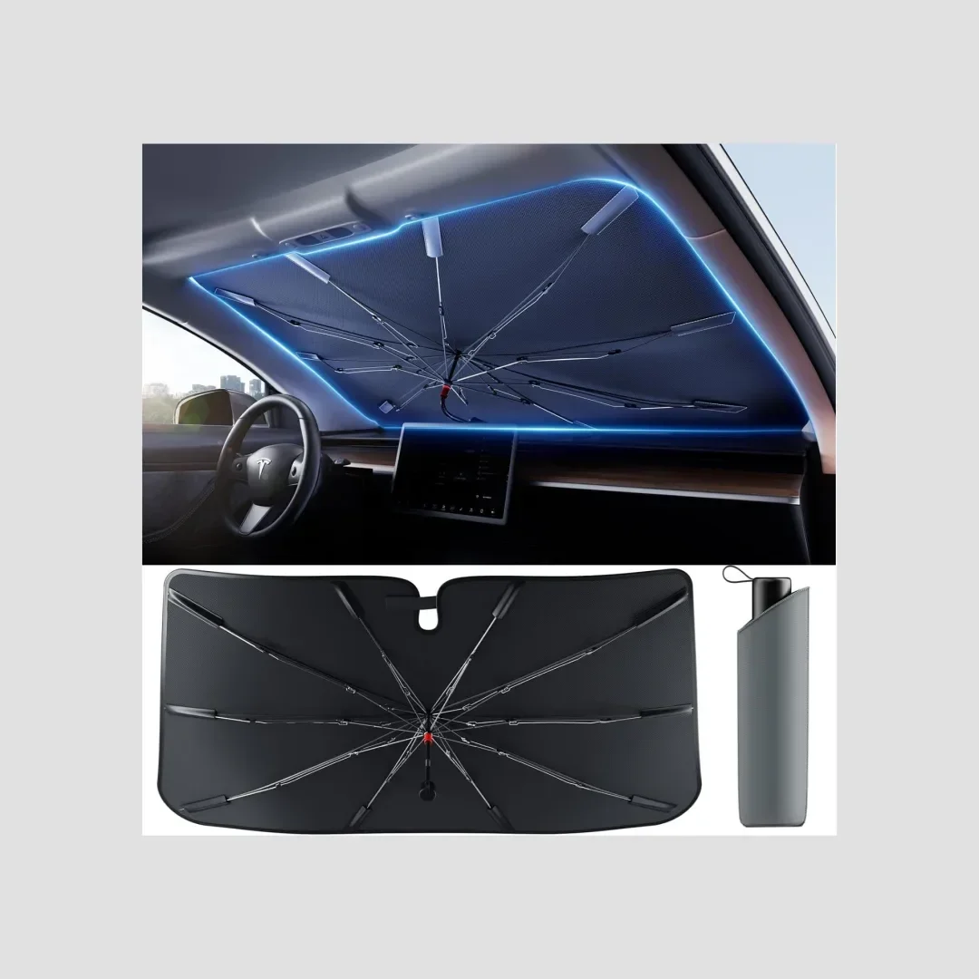 Windshield Sun Shade, 2024 New Verson [UPF50+ Crystal Nano Reflector]