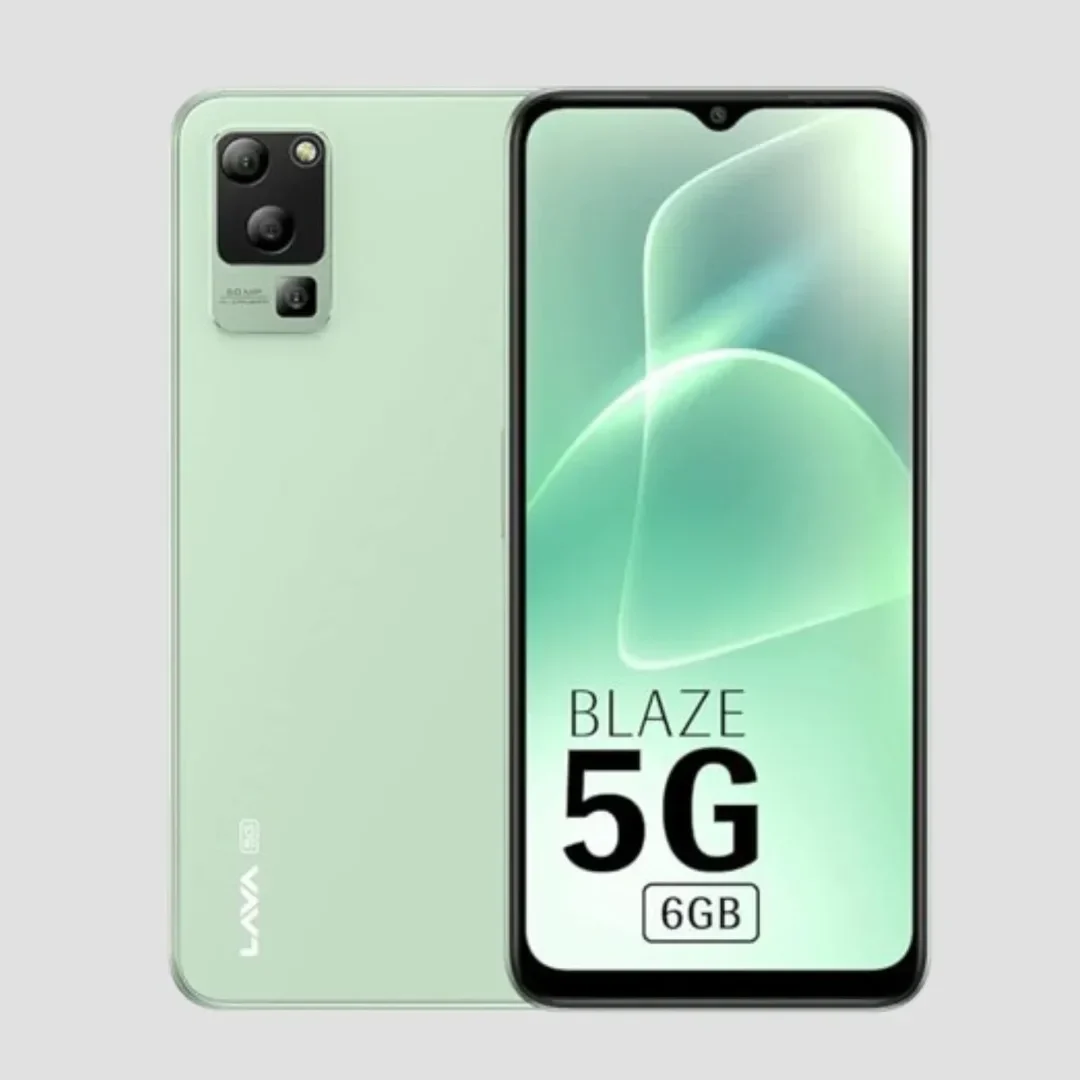 Lava Blaze 5G (Glass Green, 6GB RAM, UFS 2.2 128GB Storage) | 5G Ready | 50MP AI Triple Camera | Upto 11GB Expandable RAM | Charger Included | Clean Android (No Bloatware)